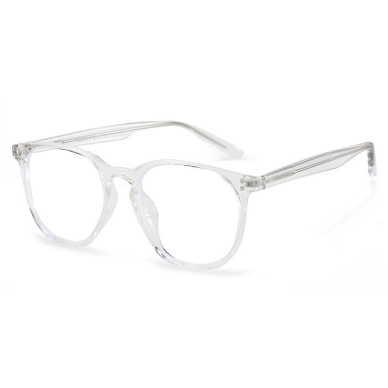 Blue Light Proof Polygon Myopia Glasses With Degree TR90 Transparent Gray Frame Prescription Spectacles 0 -0.5 -0.75 To -6.0