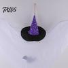 Indoor Outdoor Ghost Decor Halloween Hanging Decoration, Cute Flying White with Witch Hat Non-scary Decoration And Bat Pattern for Yard Patio