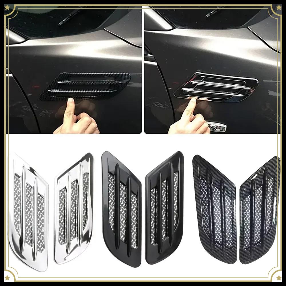 2Pcs ABS Plated Side Air Vent Covers, Universal Decorative Stickers for Sedan & SUV