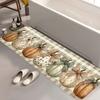 Fall Thanksgiving Pumpkin Print Long Mat Autumn Harvest Leaf Soft Non-Slip Runner Rug Seasonal Decor Carpet for Kitchen Entryway
