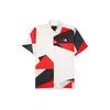 Geometric Pattern Color Block Print Short Sleeve Shirt Men Tops White DM0754-100