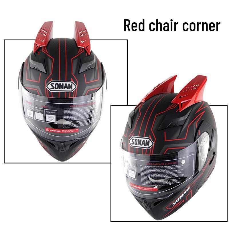 Unique Bull Horns Full-Face Motorcycle Racing Helmet - Fashionable and Personalized