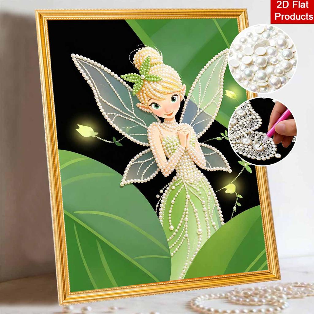 Disney Pearl Painting Peter Pan Tinker Bell 5D DIY Pearl Picture Crafts for Adults/Beginners Gift Ideas Home Decor