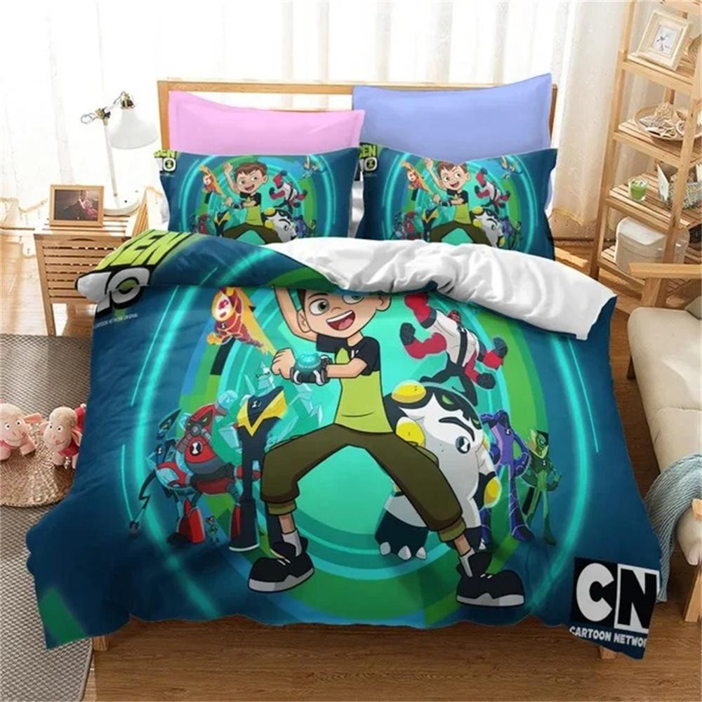 Anime Ben Gwen Duvet Cover 10 Cartoon Bedding Sets for Kids Boys Adults Gifts 2 3 Pcs Quilt Comforter Covers