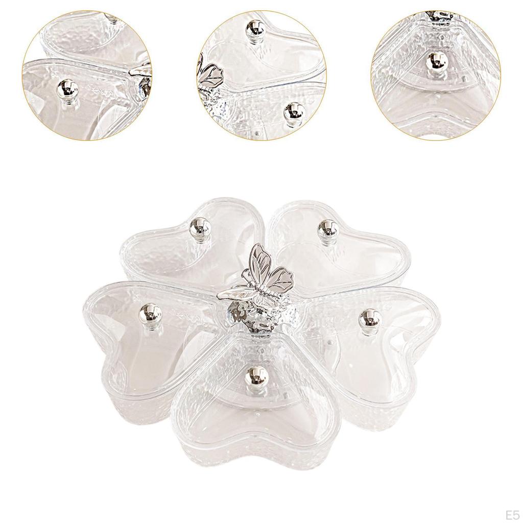5 Compartment Rotating Snack Bowl for Nuts And Chocolates