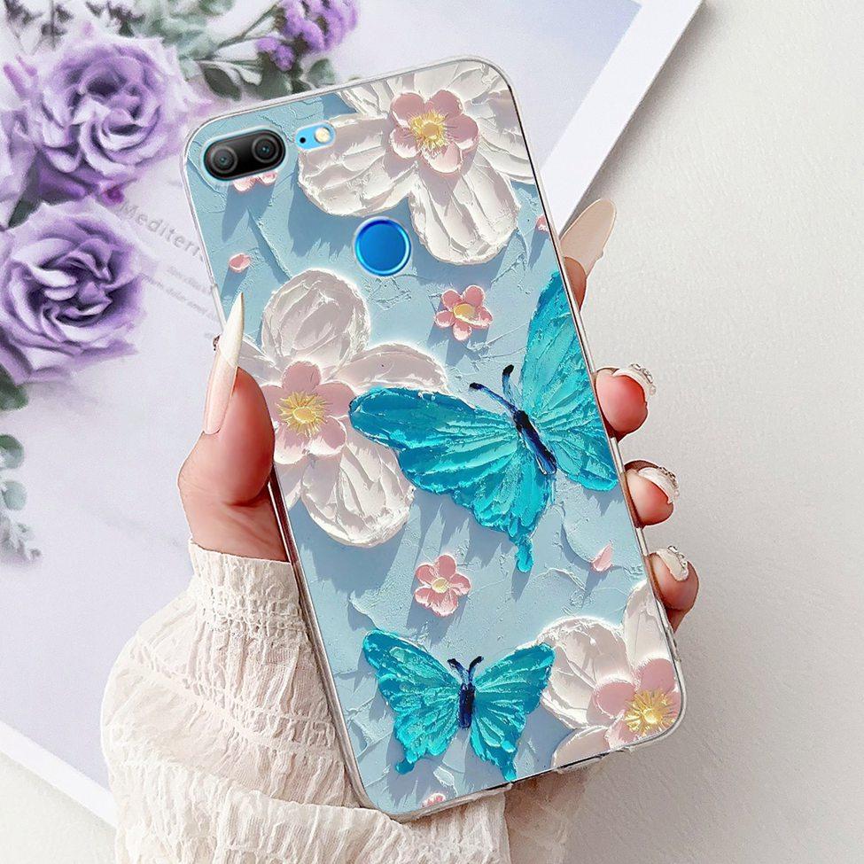 Clear For Honor 9 Lite Case Cute Cat Luxury Fashion Flowers Cool Boys Soft Bumper Cover For Honor 9Lite LLD-L21 Phone Case 5.65"