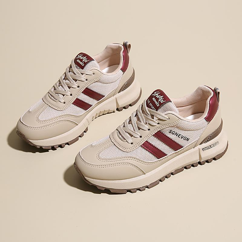 CRLAYDK Women's Chunky Sneakers Summer Mesh Breathable Walking Shoes Fashion Casual Sports Platform Ladies Lace Up Tennis