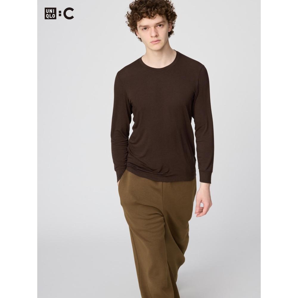Uniqlo HeaTTech Cashmere Blend Crew Neck T 3 4 Sleeve