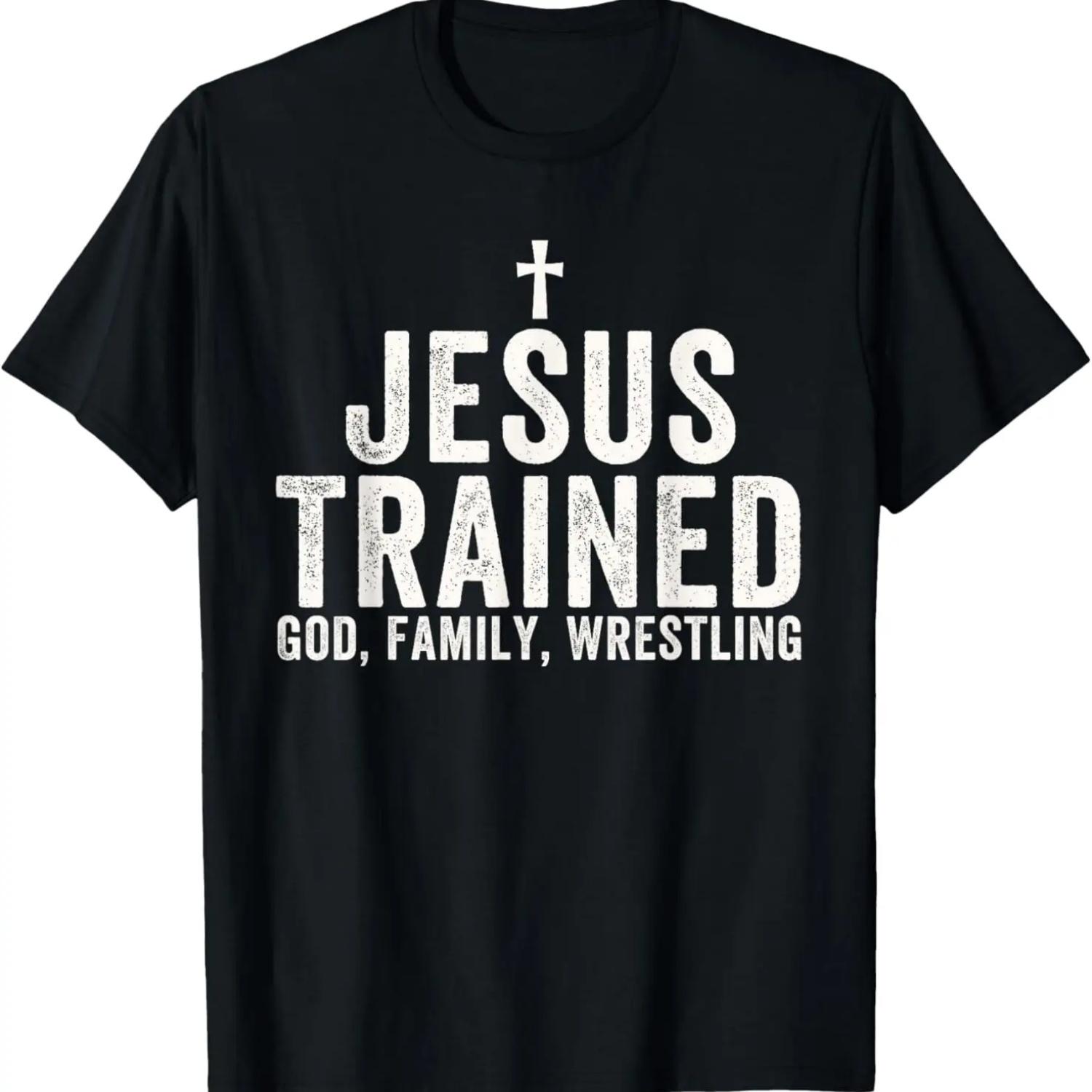 Jesus Trained, God Family Wrestling, Christian Wrestling T-Shirt S