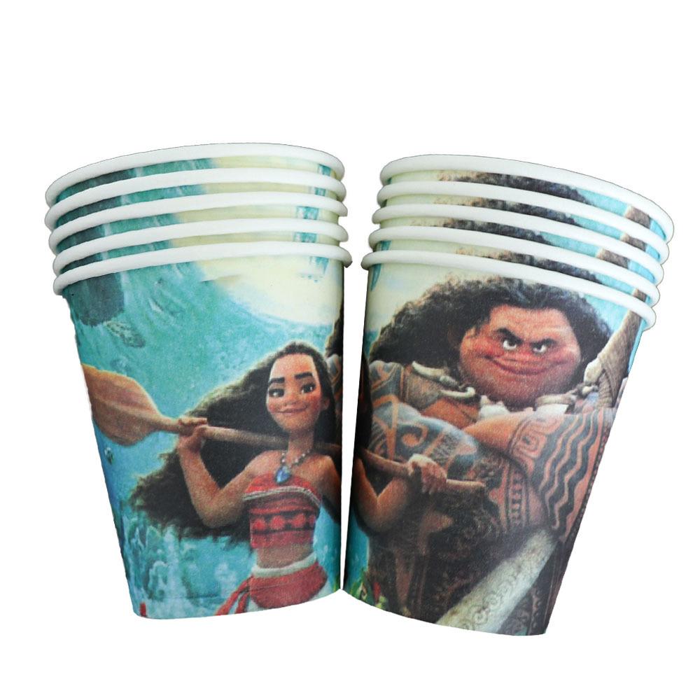 Moana Birthday Party Supplies Disposable Tableware Paper Plates Paper Cups Paper Towels Boy Decoration Green Environmental Protection