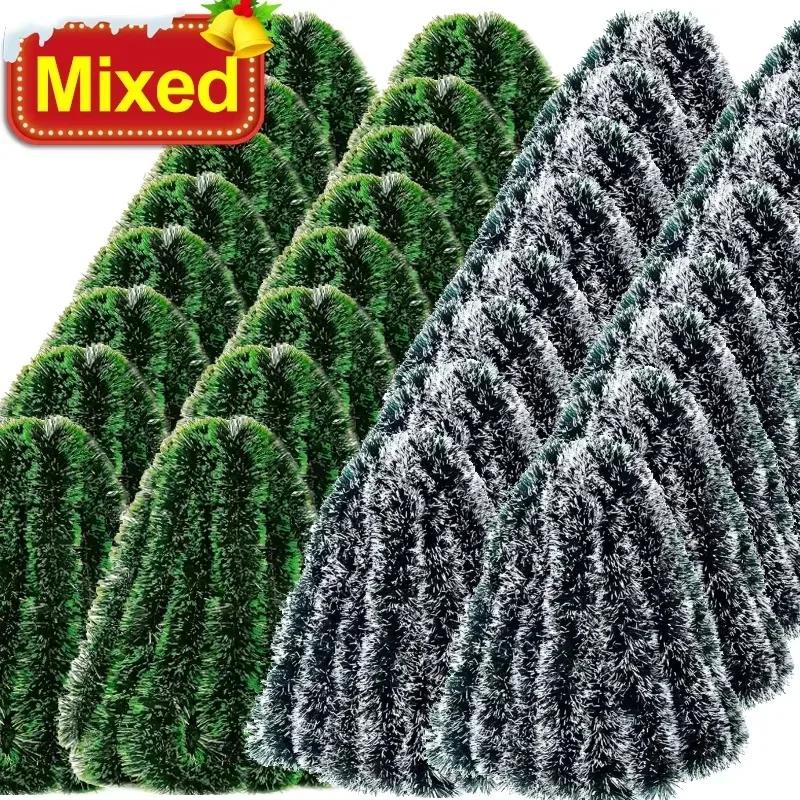 

Оптовая продажа рождественских искусственных мишурных гирлянд, зеленых тростниковых лент, венок для рождественской елки, подвесные ленты, вечеринка, домашний декор 1PC (2M)