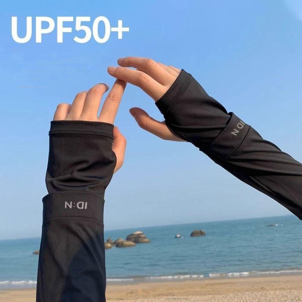 Sun Protection Ice Silk Sleeves Anti-UV Cycling Gloves Breathable Sunscreen Sleeve Summer