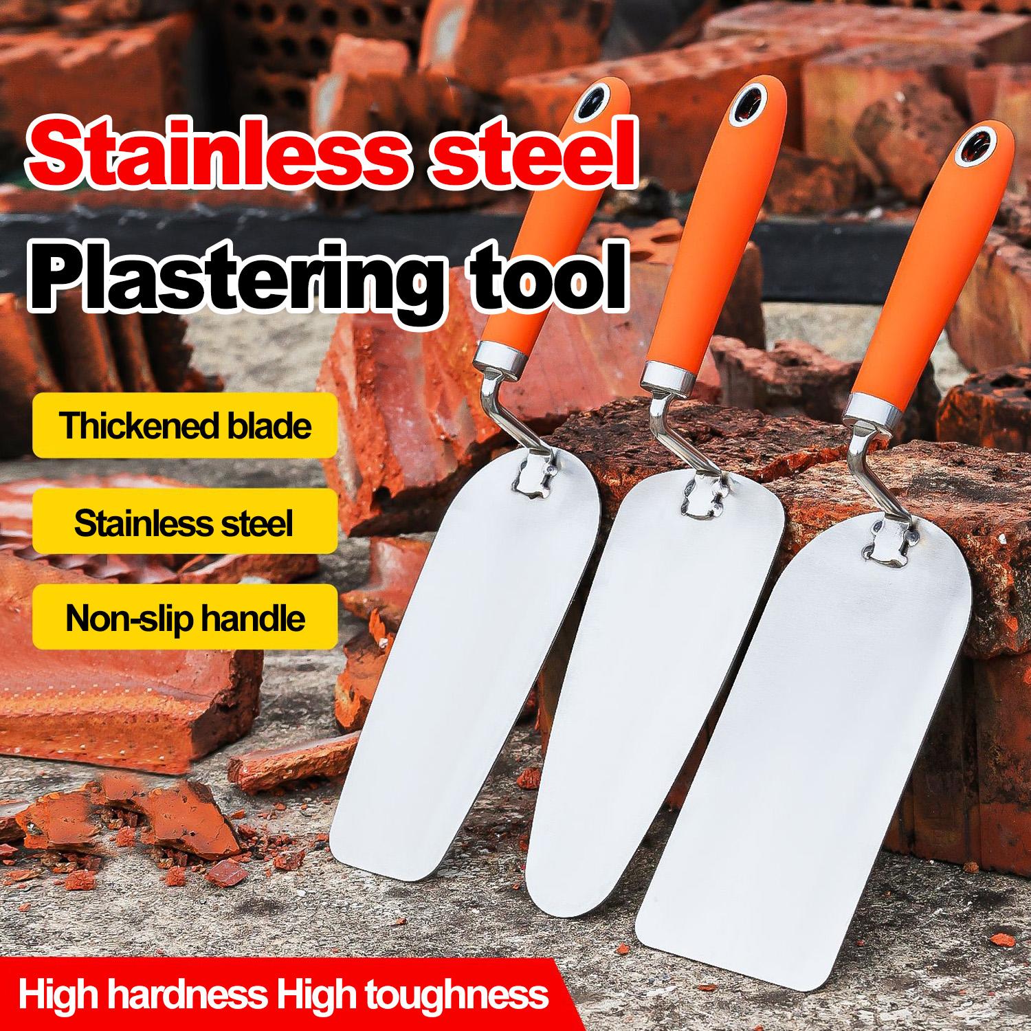 

Stainless Steel Bricklayer s Knife Tiler s Brick Chopper Double Sided Thickened Straight Handle Wall Cutting Masonry Knife Oval head trowel