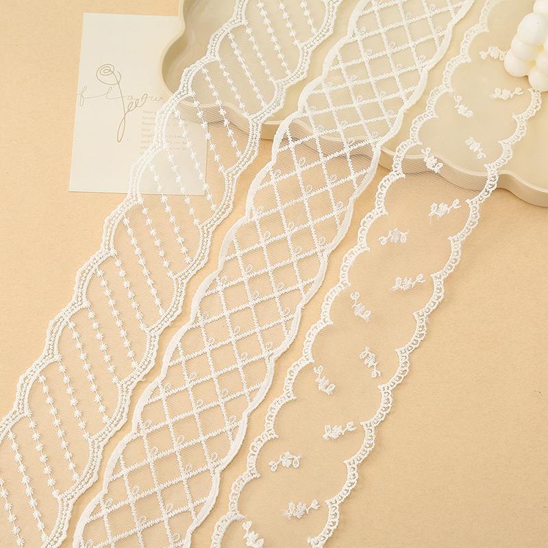1Yards 4cm-8.5cm Wide Lace Fabric Ribbon Trim DIY Craft Clothing Sewing Supplies Curtains Tablecloths Decor Hair Bow Accessory