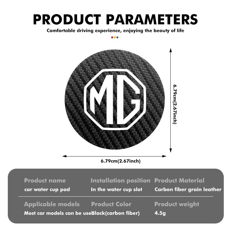 Carbon Fiber Car Coaster Water Cup Mat Drink Anti-slip Pad For MG GT 3 5 6 7 GS Pilot HS ZS ZX xus1