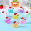 10 Teile/los Nette Leuchtende Weihnachten Ente Tier Miniaturen Mini Figur Glow in The Dark Fee Garten Dekoration Moos Terrarium Mikro landschaft
