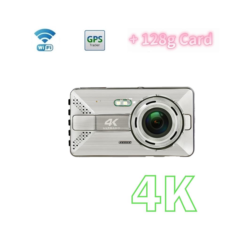 4K High-Definition-Fahrtenrekorder WIFI Drahtlose Mobiltelefonverbindung Auto Dual Lens 4-Zoll-Recorder