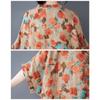 DIMANAF 2025 Sommer Damen Druck Übergröße Langes Leinenkleid Kurzarm Vintage Casual V-Ausschnitt Basic Lockeres Kleid