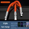 120W Jiike Line Fast Charging 3-in-1 Cable for Android, Apple, Huawei - Super Fast Charging with Light