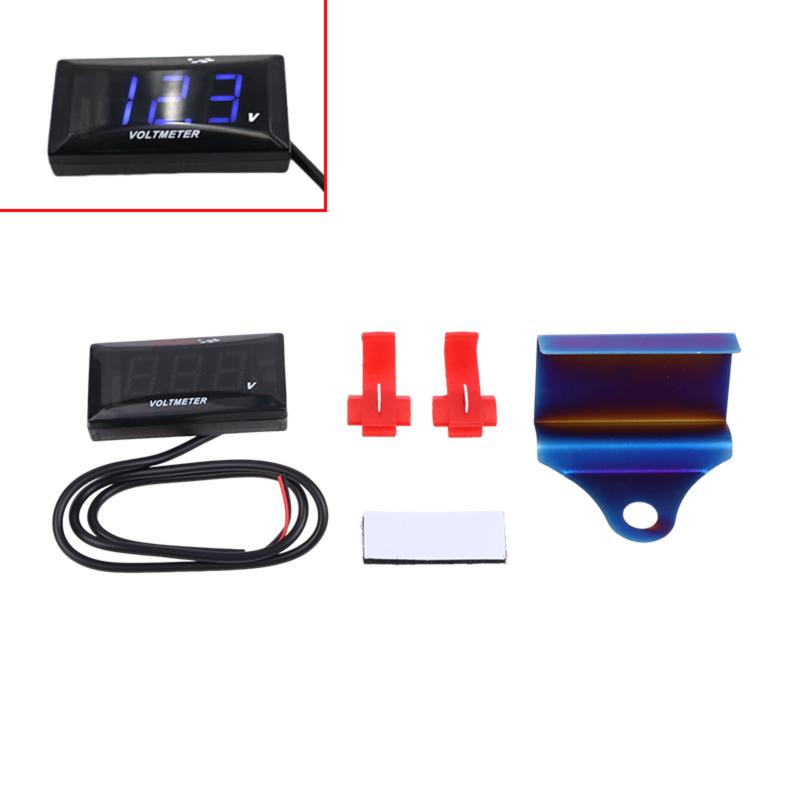 

Motorcycle Dc 10-150V Digital Voltmeter With Bracket Led Display Waterproof Voltage Tester Battery Moniter Electromobile Gauge синій