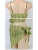 TAKU Korean Style Girlish Slim-Fit Swimsuit Set: Three-Piece Cover-Up with Split Design for Small Busts, Perfect for Vacations and Hot Springs.