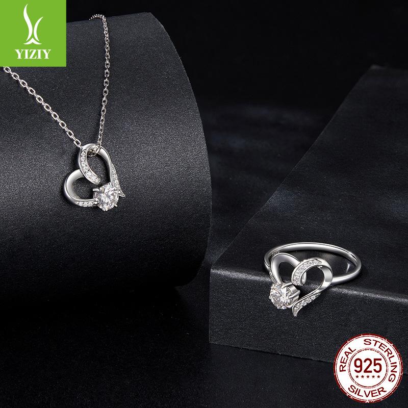 Cross-Border Love Is Eternal, Mozzarella Diamond Ring, Super Flash Ring, Heart-Shaped Fashion Wedding Ring For Women