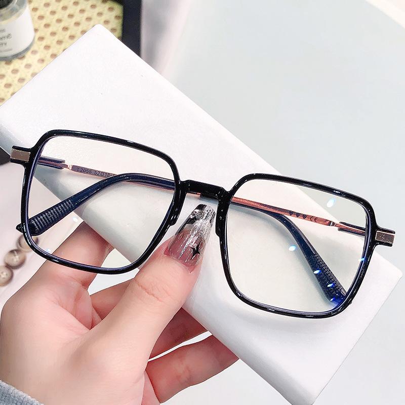 Photochromic Glasses Women'S Square Anti-Blue Flat Glasses Fashion Outdoor Casual Sunglasses Vintage