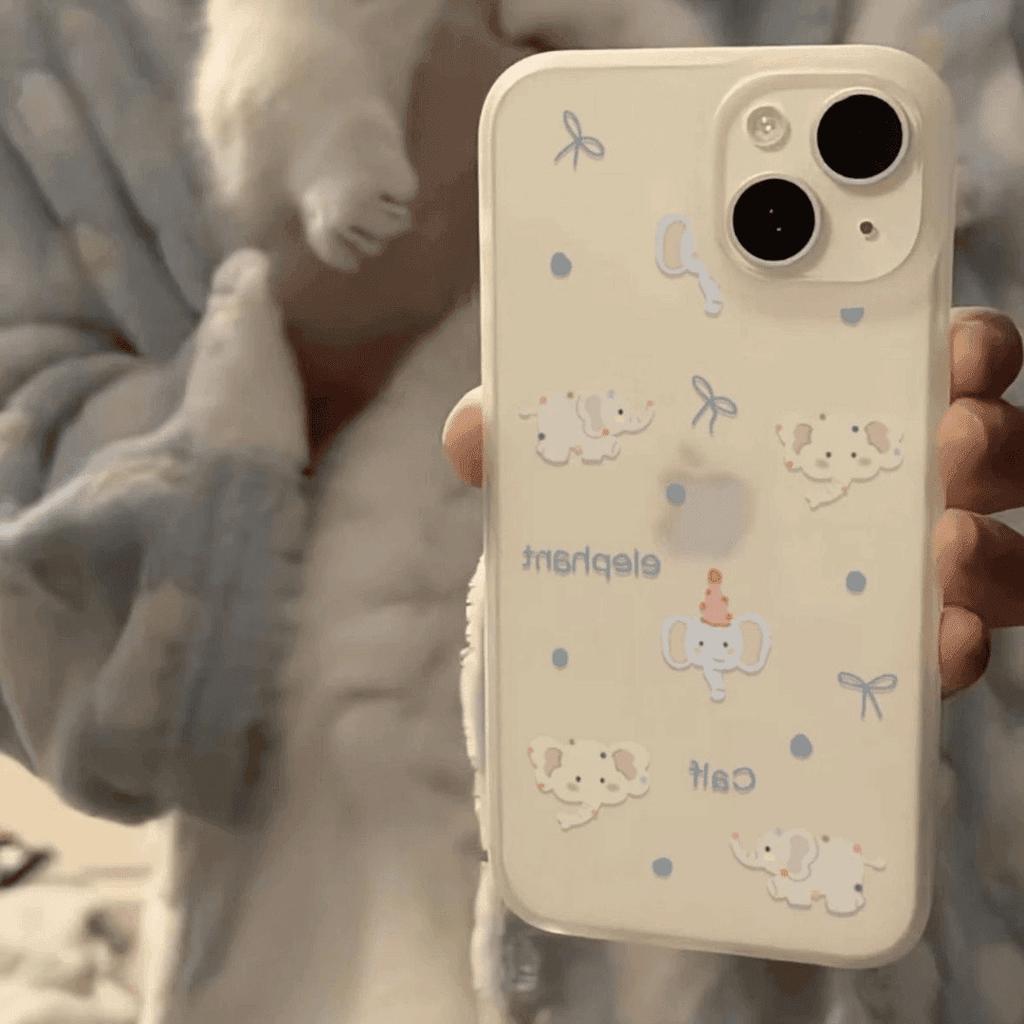 Bow Elephant for IPhone15 for Apple 16 Women's Phone Case 13 Promax Cartoon 14 Transparent 12