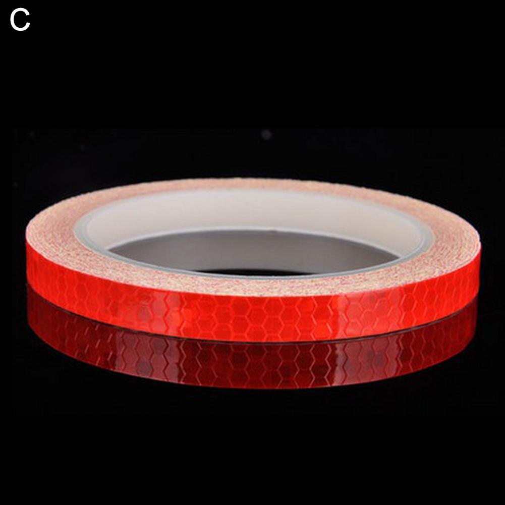 

Motorcycle Wheels Reflective Stickers Night Cycling Fluorescent Reflect Strip Adhesive Tape For Mtb Bicycle Warning Safety Decor червоний