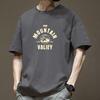 Men's Summer Pure Cotton High Weight Simple Style Letter Pattern Printed Logo Style Casual Versatile Short Sleeved Shirt