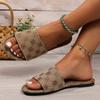 Evropské a americké pantofle s plochým dnem pro ženy, větší velikosti, vyšívané, pro outdoorové nošení, lehké plážové pantofle pro volný čas