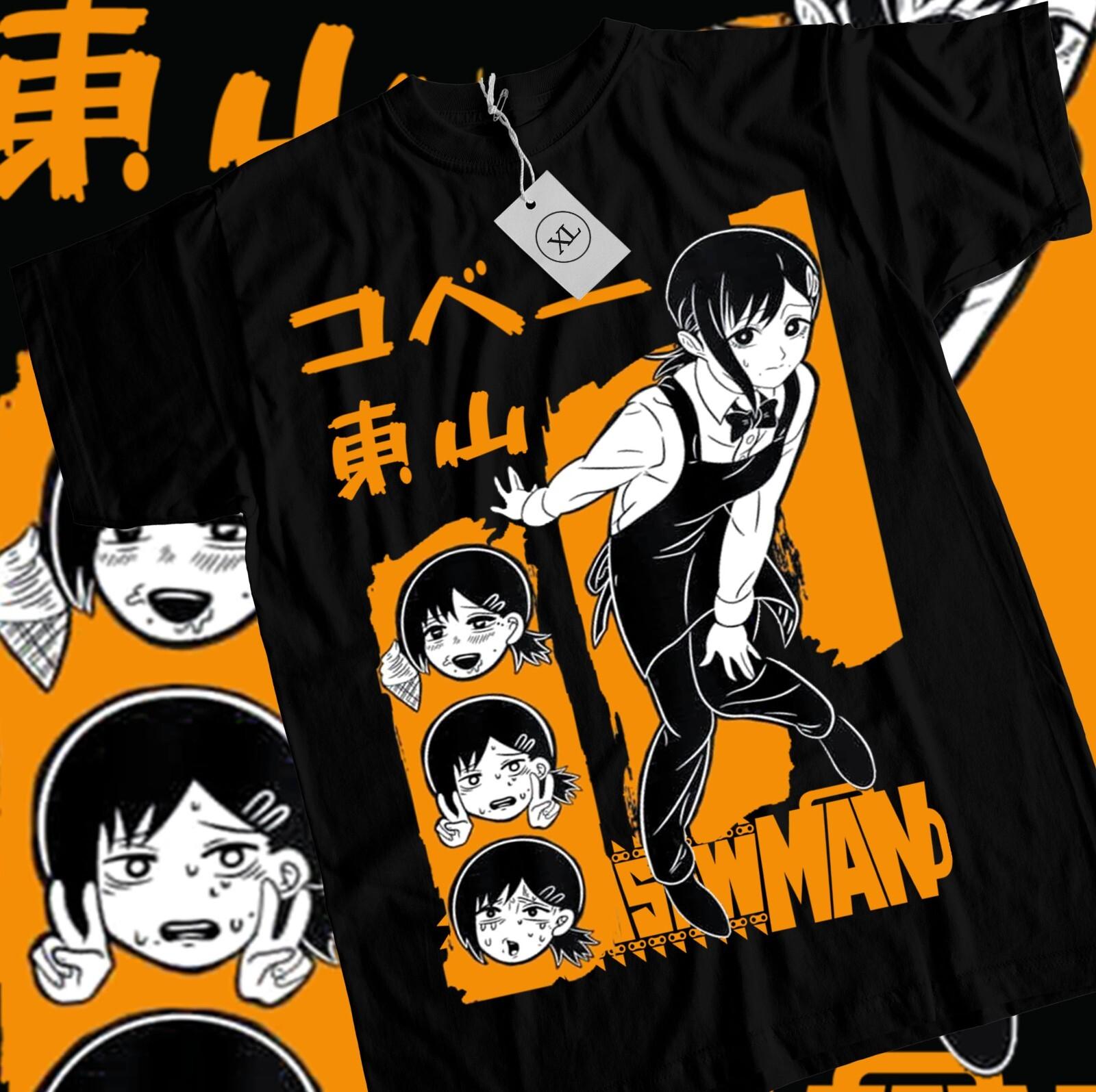 Kobeni T-shirt Denji Makima Chainsaw Man Pochita Horror Anime Shirt All Size XXXXL