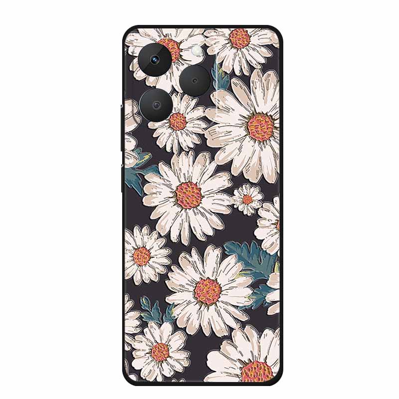 3D Emboss Case For Realme Note 70T Phone Case 70 T Coque Flowers Silicone Soft Back Cover For Realme Note 70 Narzo 80 lite Case