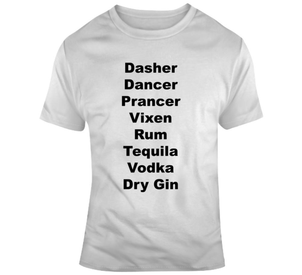 Christmas Reindeer & Spirits List Funny Holiday T-Shirt Unisex Gift Yule TShirt XXXXL