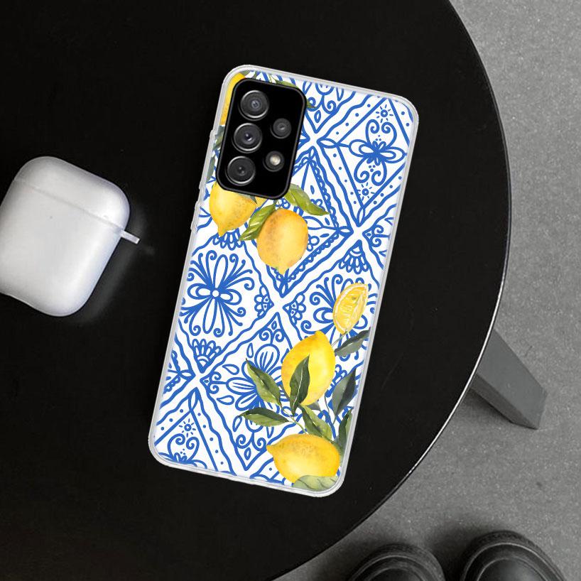 Mediterranean Lemon Phone Case Cover for Samsung Galaxy A12 A22 A32 A52 A72 A02S A51 A50S A31 A20S A10S Note 20 Ultra 10 Plus Ga
