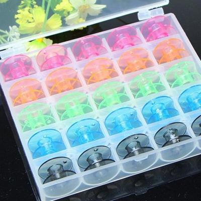 25 pezzi/scatola bobine di filo per cucire colorate custodia in plastica bobina vuota macchina per cucire strumenti per cucire fai da te