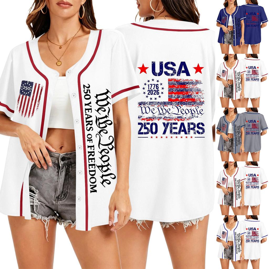Children's Casual Cartoon Print Short-sleeved Baseball Jerseys Children's Sportswear Top