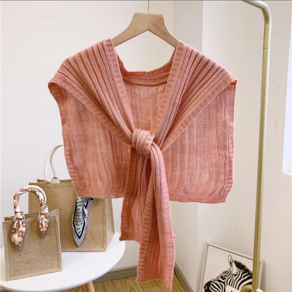 Shawl White Fake Collar Women Detachable Collars Warm Stripe Shoulder Wrap Knit False Collar Scarf Neckline Neckband Faux Col