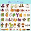 Blackboard Halloween Event Stickers Set With Paper Card Labels Party Decor Props