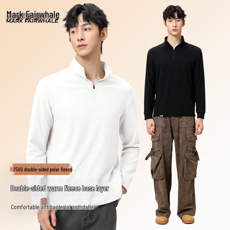 Mark Huafei Men's Warm Fleece Long Sleeve T-Shirt