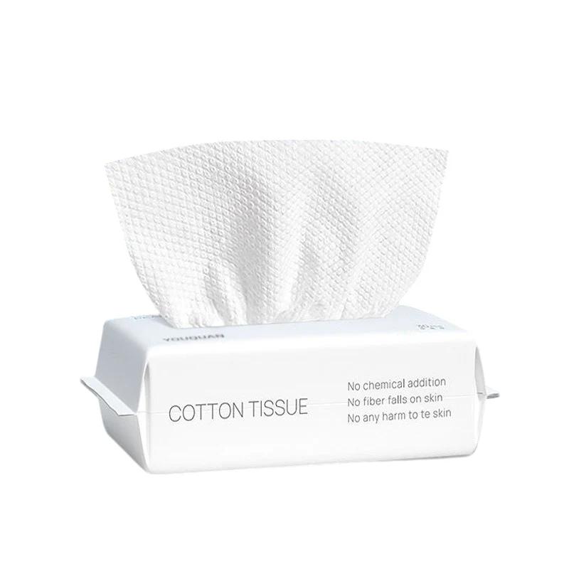 50pcs Disposable Face Wash Towels, Soft Cotton Face Wipes for Beauty Salon, Cleansing Facial Towels, Extractable Cotton белый