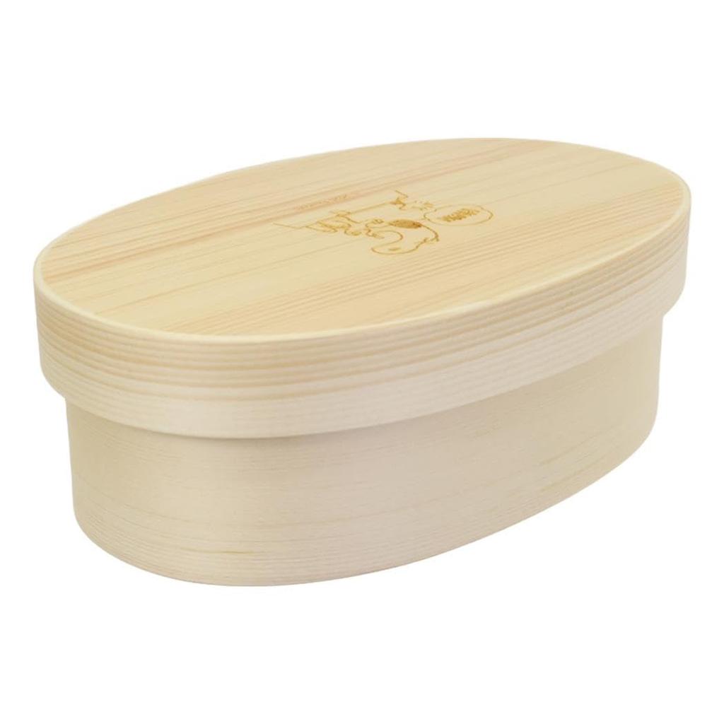 Marimo Craft SNOOPY Wooden Cutlery Wooden Bentwood Lunch Box W170 X H58 X D110mm & (Akubi Design) Approx. SPZ-4264