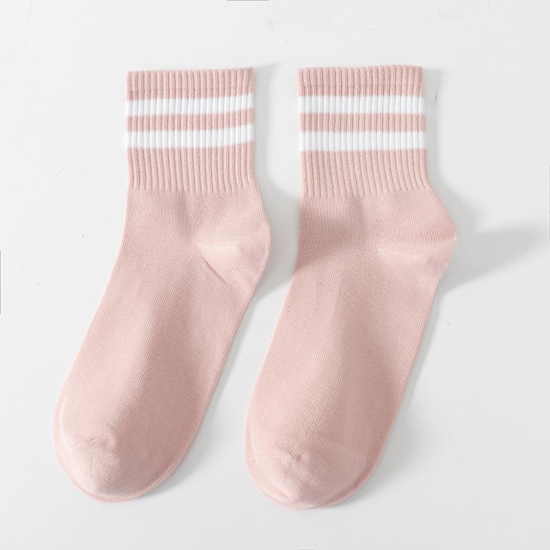 Fall/Winter Women's Pure Cotton Short Socks for Exercise Anti-odor Absorbent Sweat-Resistant Autumn Cotton Stockings Mid-Calf Socks