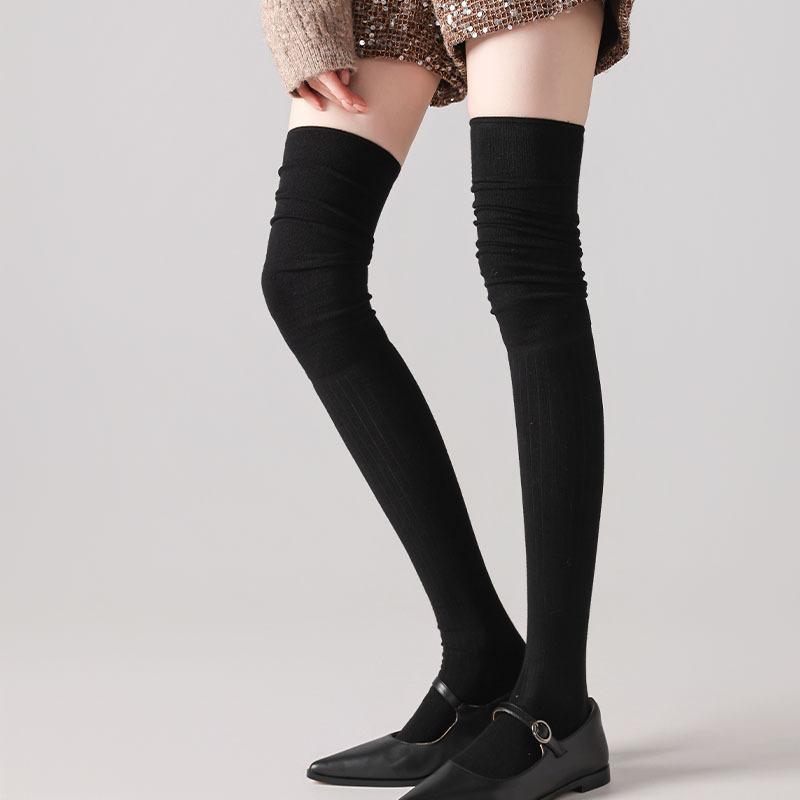 Knee Socks Children'S Autumn And Winter Thickened Warm Wool Stockings Micro-Pressure Thin Non-Slip Knee Pads With Boots And High Socks
