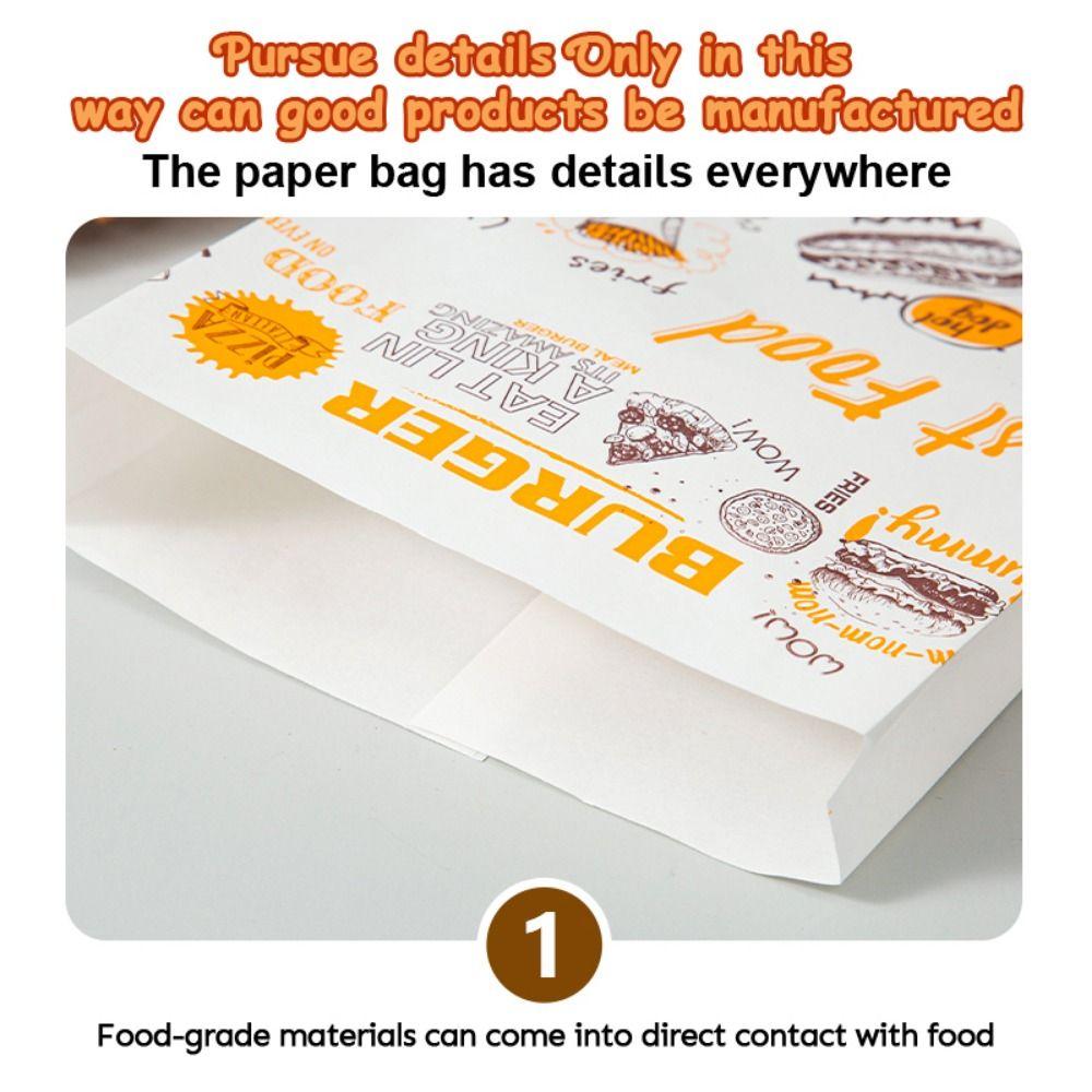 100PCS Non-stick Surface Non-stick Food Packaging Disposable Oil-proof Paper Bag Pancake Packaging