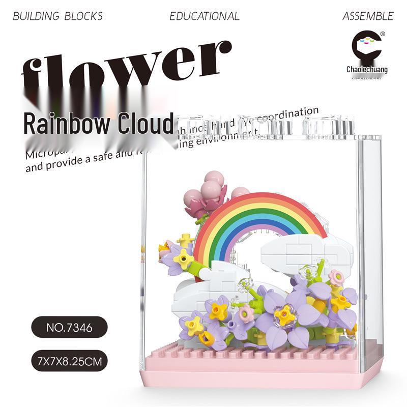 Bionic Eternal Flower Building Blocks: Sunflower and Rose Assembly Toy for Children