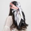 Fahion Satin Silk Square Scarf Print Design Women Shawl And Wraps Headband Muslim Hijab Scarves Hair Band Kerchief 90*90cm