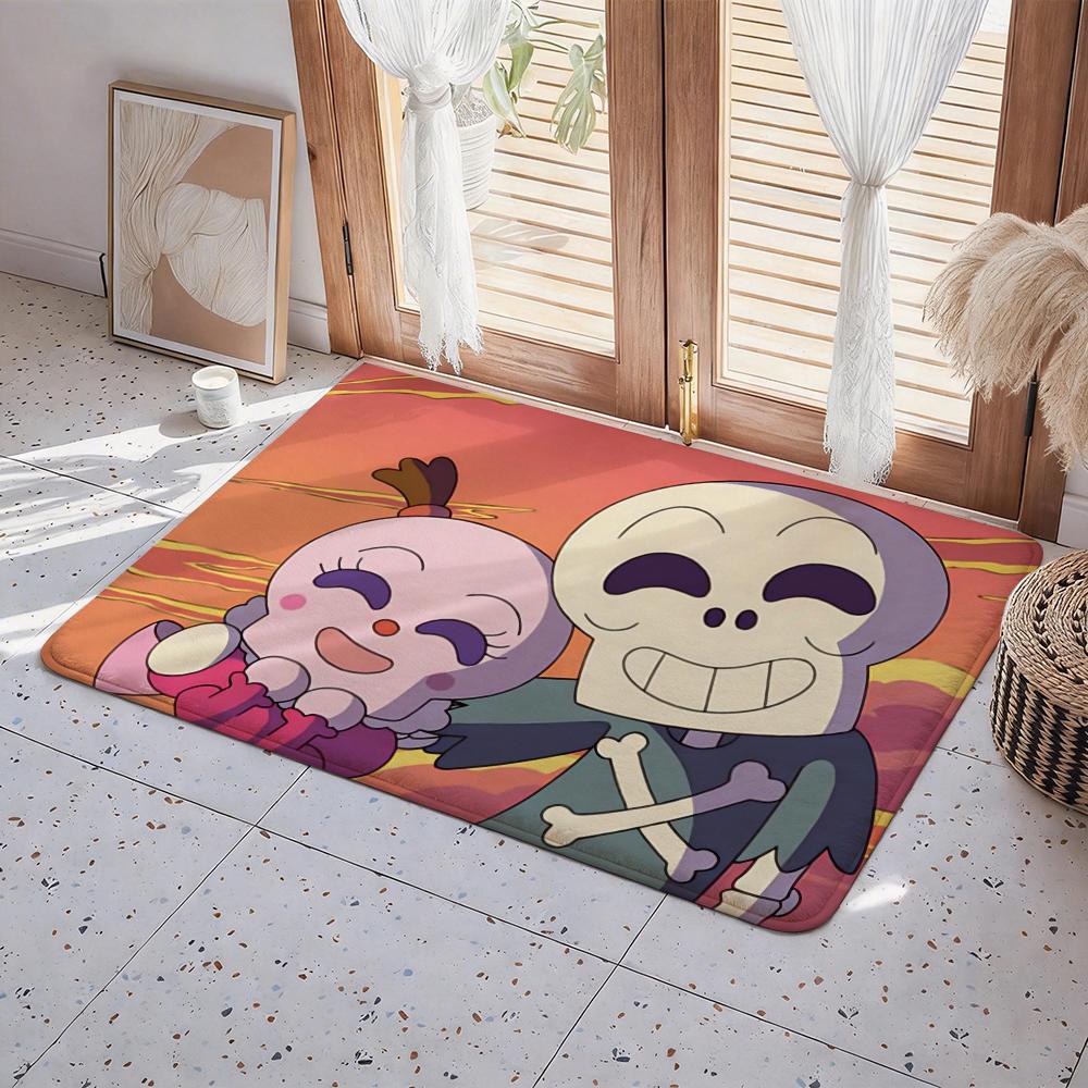 Cartoon A Anpanman Floor Mat Eco Flannel Doormat Non Slip Odorless Indoor Floor Rug Soft Short Plush Home Mat