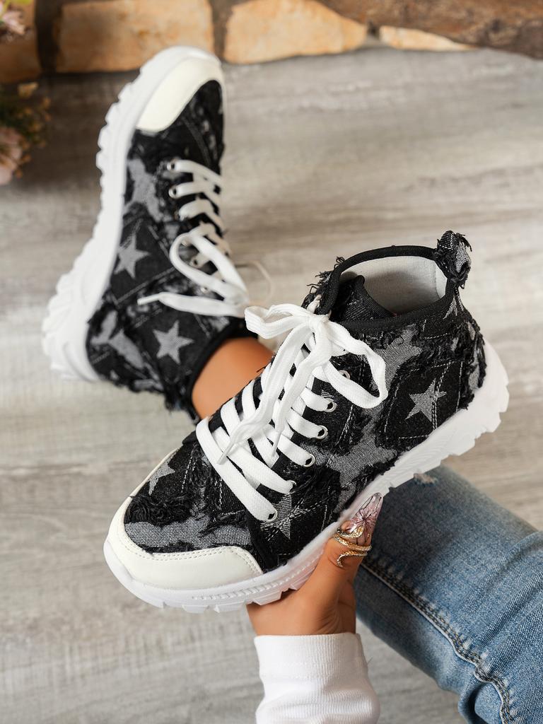 Canvas Women Sneakers 2024 Trend New Sports Running Lace-up Casual Women Shoes Walking Flats Designer Autumn