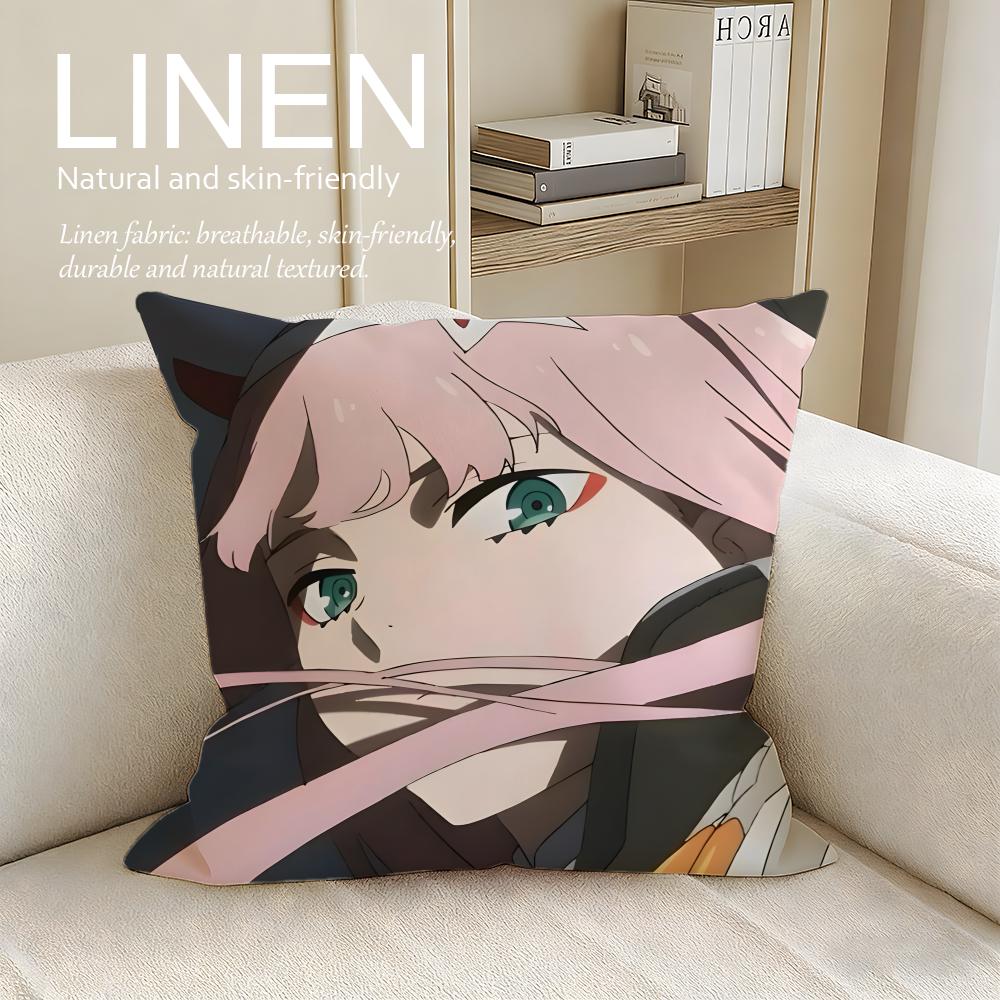 Mecha DARLING in the FRANXX Cushion Cover Pillowcase Set Pcs x x Breathable Washable Sofa Cushion Cover